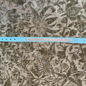 Susan Lanci 3-Row Rhinestone Giltmore Dog Collar Size Small
